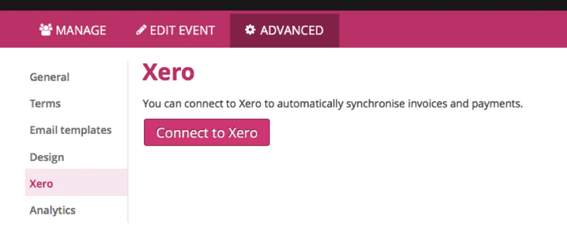 Lil Regie connect to Xero screen